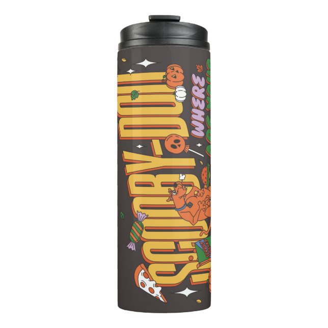 Garrafa Térmica Logotipo do Lanche de Halloween do Scooby-Doo (Frente)