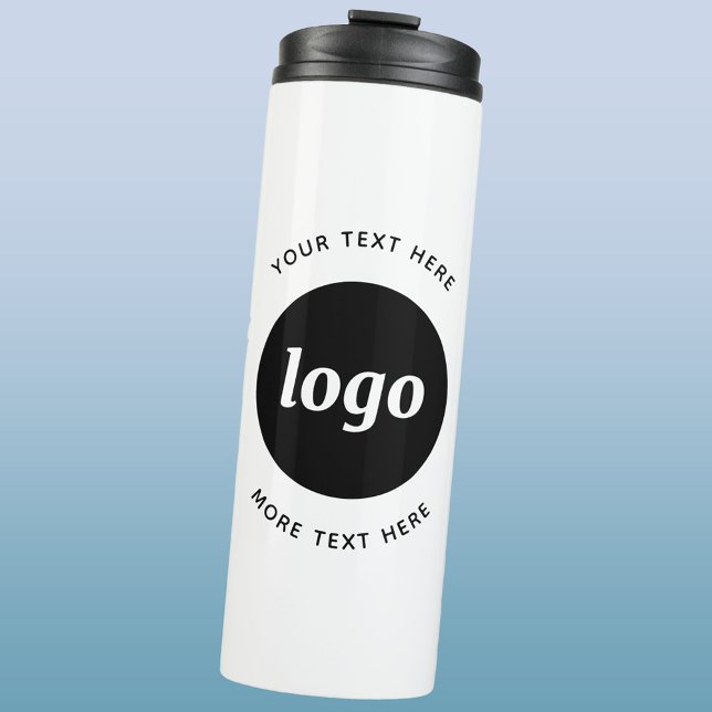 Garrafa Térmica Logotipo Simples Com Empresa De Texto (Simple logo with text promotional business thermal tumbler)
