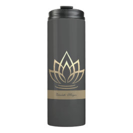 Garrafa Térmica Lótus Dourado Elegante, Yoga
