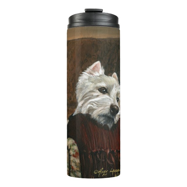 Garrafa Térmica Lounging Westie em Sofa (Frente)