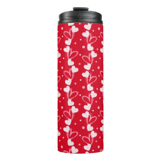Garrafa Térmica Love Hearts Doddles, Red, Thermal Tumbler