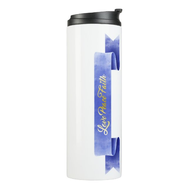 Garrafa Térmica Love Peace Faith (Giro à esquerda)