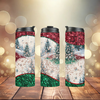 Garrafa Térmica Luxury Christmas Trees Tumbler