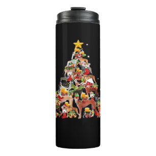 Garrafa Térmica Luzes da Árvore de Natal do Greyhound Cachorro Eng
