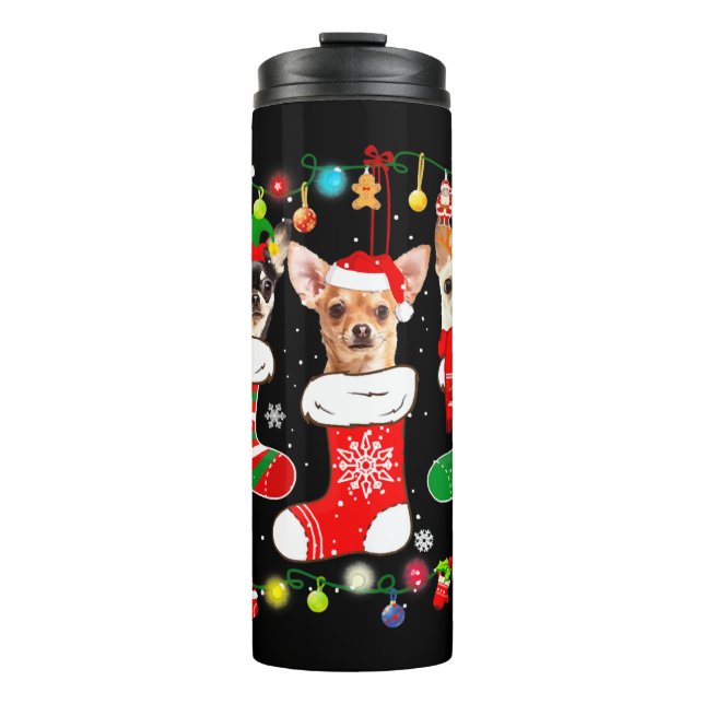 Garrafa Térmica Luzes de Natal Chihuahua (Frente)