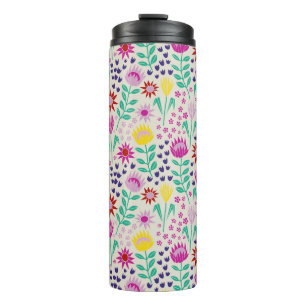 Garrafa Térmica Luzes de Protea Floral Block Impressão Millefleur