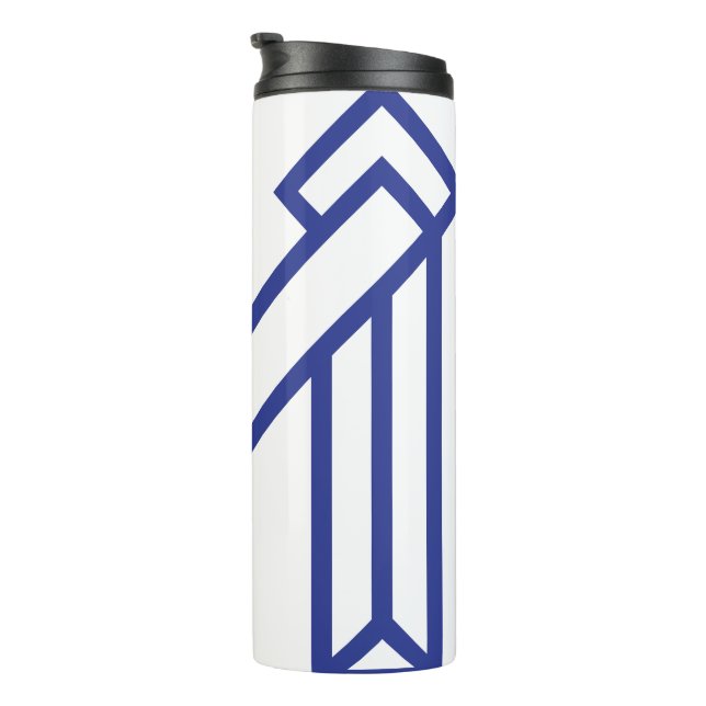 Garrafa Térmica M Geométrico Abstrato Azul  (Rotação à direita)