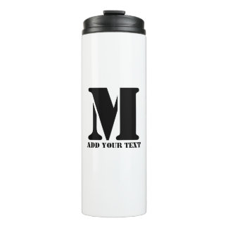 Garrafa Térmica M Monograma Simples Minimalista Personalizada 