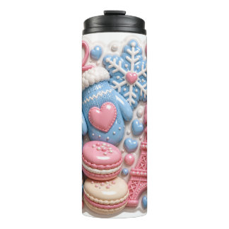 Garrafa Térmica Macarons Puffy Torre Eiffel França Inverno 3D