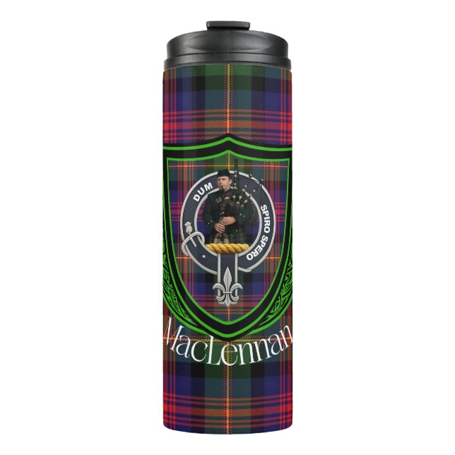 Garrafa Térmica MacLennan Scottish Clan Tartan & Crest (Frente)