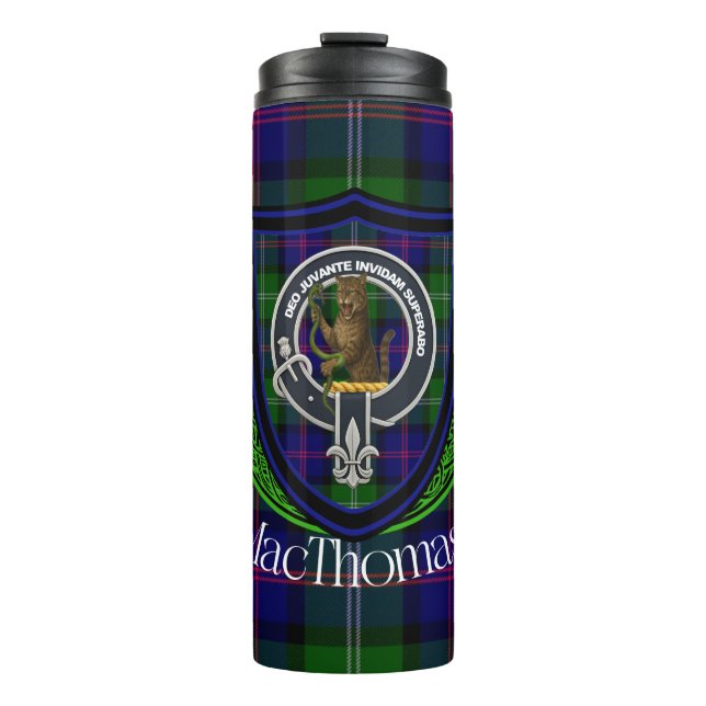 Garrafa Térmica MacThomas Scottish Clan Tartan & Crest (Frente)
