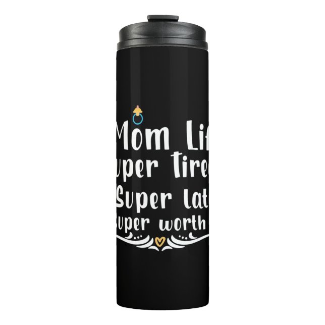 Garrafa Térmica Mãe Dando Presente Mãe A Vida Super Cansada (Frente)