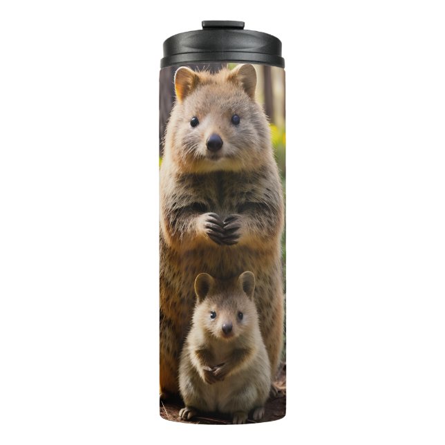 Garrafa Térmica Mãe E Bebê Quokka, Tumbler Térmico (Frente)