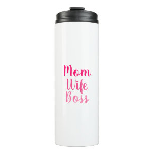 Garrafa Térmica Mãe esposa chefe na moda de script personalizado