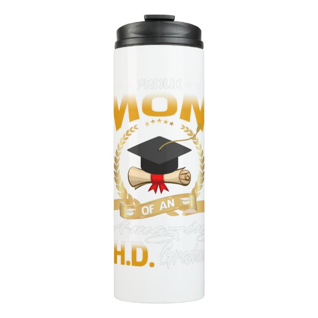 Garrafa Térmica Mãe Formando PHD orgulhosa (Frente)