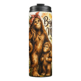 Garrafa Térmica Mãe Pé Grande Aquarela Floresta Sasquatch Mamãe 