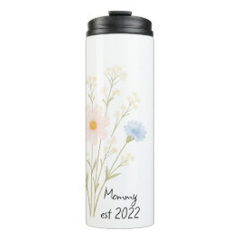 Garrafa Térmica Mãe Personalizada Est. Tumbler térmico com flores