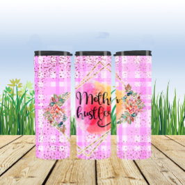 Garrafa Térmica Mãe rosa e Dourada Mãe Hustler