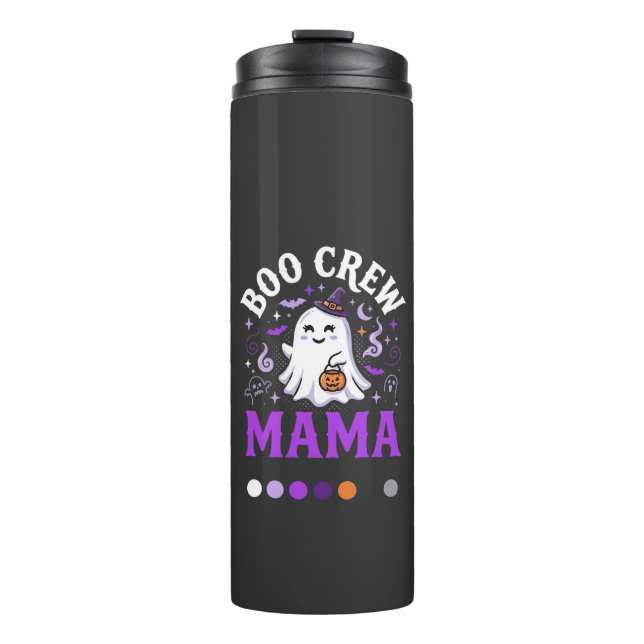Garrafa Térmica Magia da Mamãe Fantasma de Halloween (Frente)
