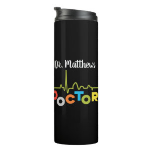 Garrafa Térmica Magnífico Doutor Colorida Letters em Preto