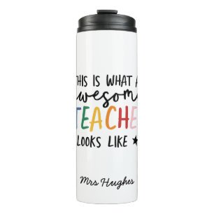 Garrafa Térmica Magnífico professor moderno tipografia arco-íris