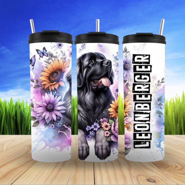Garrafa Térmica Majestade Floral de Leonberger (Criador carregado)