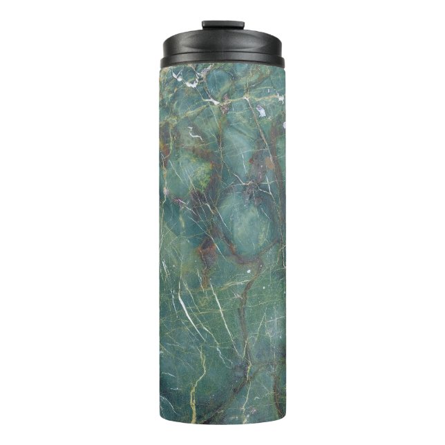 Garrafa Térmica Malachite Verde Marble Textura Detalhada (Frente)