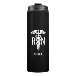 Garrafa Térmica Male Nurse RN Black White Personalizado