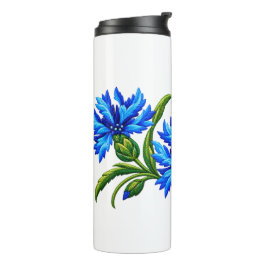 Garrafa Térmica Malinetes Azuis com Visual Embroidado