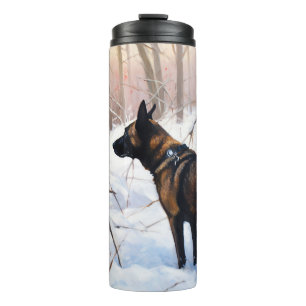 Garrafa Térmica Malinois Belga Deixe Nevar Natal