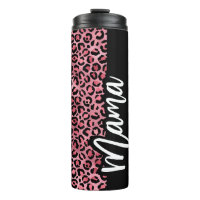 Mama de impressão rosa e preto-e-leopardo
