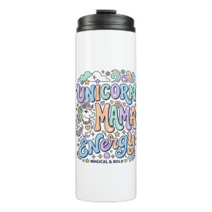 Garrafa Térmica Mama Unicórnio Energia Kawaii Desenho Vetorial_1