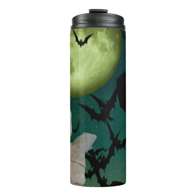 Garrafa Térmica Mamãe, Bat & Moon Halloween (Frente)