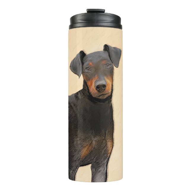 Garrafa Térmica Manchester Terrier Pintura Original (Frente)