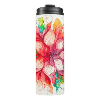 Garrafa Térmica Mandala boho floral multicolor aquarela