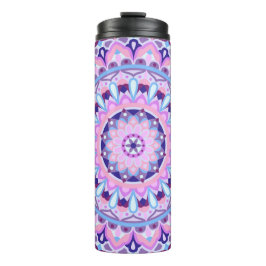 Garrafa Térmica Mandala Roxo Boho Padrão Geométrico de Viagem Acon