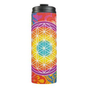 Garrafa Térmica Mandala zen flor da vida