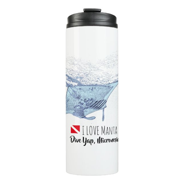 Garrafa Térmica Manta ray silhoule fosco caneca de café (Frente)