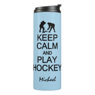 Garrafa Térmica Manter o nome e a cor personalizados do Hockey com