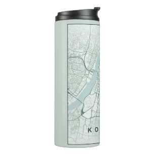 Garrafa Térmica Mapa da Cidade de Kolkata na Índia Design Minimali