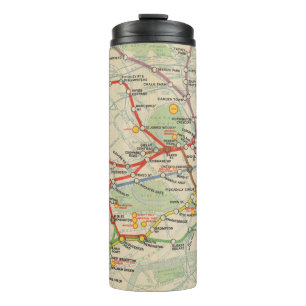 Garrafa Térmica Mapa das estradas de ferro subterrâneas de Londre