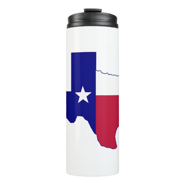 Garrafa Térmica Mapa de Sinalizador do Texas (Frente)