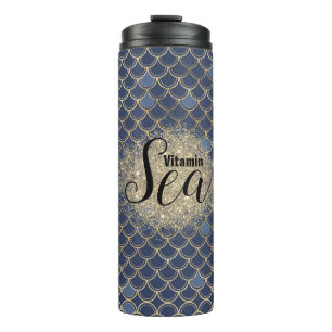 Garrafa Térmica Mar Vitaminoso Escamas de Dragão Ombre Azul Pewter