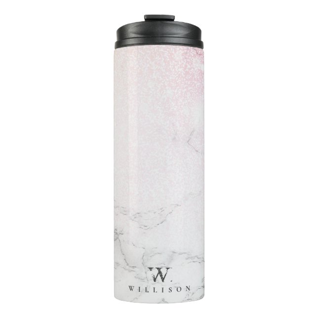 Garrafa Térmica Marble Glitter Personalizado design (Frente)