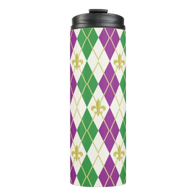 Garrafa Térmica Mardi Gras Argyle Tumbler Térmico (Frente)