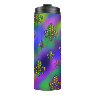Garrafa Térmica Mardi Gras Pattern