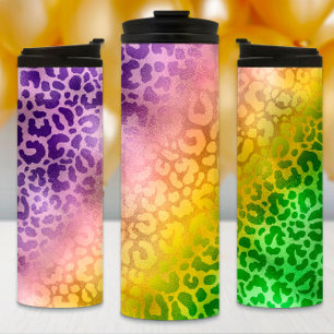 Garrafa Térmica Mardi Gras Tumbler, Tigre Verde Amarelo Roxo