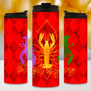 Garrafa Térmica Mardi Gras Tumbler, Vamos De Mardi Gras Para Fazer