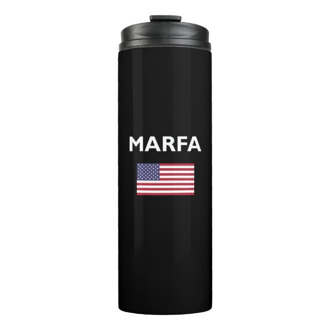 Garrafa Térmica Marfa Texas EUA American Flag Dark Color (Frente)