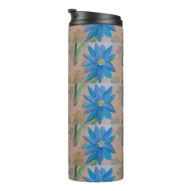 Garrafa Térmica Margarida Azul (Rotação à direita)